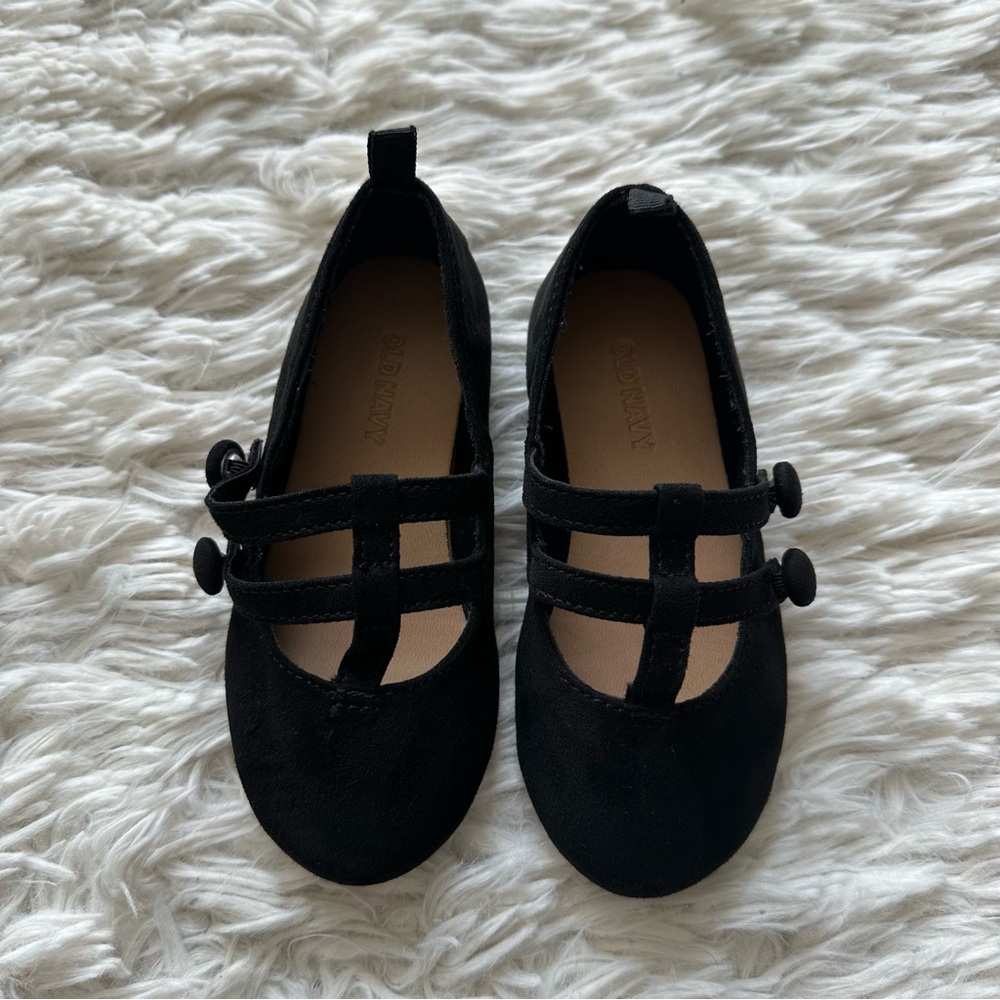 Old Navy Toddler Girls Faux Suede Double Strap Ballet Flats Size 8